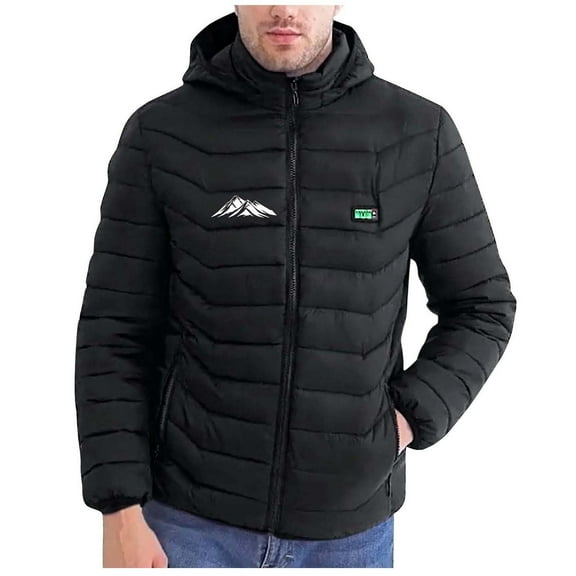 Mgmyaa Men's USB-Powered Charging Multi-Zone Heated Hooded Jacket Functional Winter Coat Windproof Warm