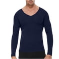 thumbnail image 1 of Mgmyaa Men's V-Neck Long Sleeve Shirt Warm Thick Workout Athletic Base Layers Top Undershirt for Men, 1 of 8