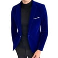 thumbnail image 1 of Mgmyaa Men's Velvet Suit Jacket Formal Luxury Blazer Long Sleeve Tailored Wedding Party Coat, 1 of 6