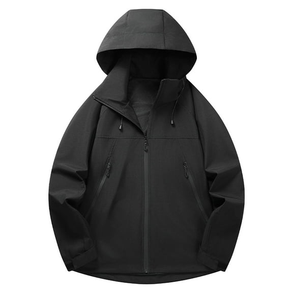 Mgmyaa Men's Waterproof Jackets Windproof Climb Sport Outdoor Pocket Zipper Long Sleeve Hooded Windbreaker S-3XL