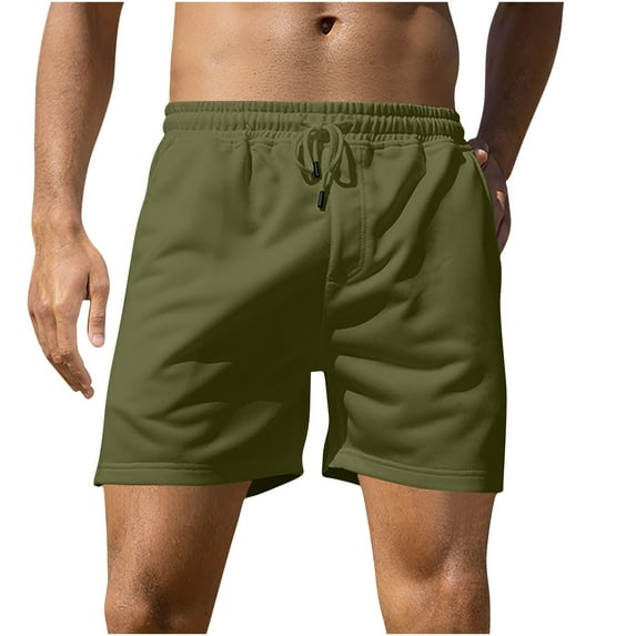 Mgmyaa Mens Athletic Gym Shorts 5.5" Elastic Waist Drawstring Casual Pajama Pocket Jogger Running Shorts Men Workout Short Pants