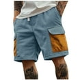 thumbnail image 1 of Mgmyaa Mens Cargo Shorts Casual Drawstring Elastic Waist Corduroy Summer Beach Shorts with Pockets, 1 of 6