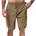thumbnail image 1 of Mgmyaa Mens Casual Cargo Shorts Drawstring Classic Cargo Stretch Short with Pockets Khaki XL, 1 of 6