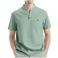 thumbnail image 1 of Mgmyaa Mens Casual Loose T-Shirts Button Pocket Short Sleeve V-Neck Pullover Shirts, 1 of 5
