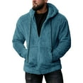 thumbnail image 1 of Mgmyaa Mens Reversible Fleece Jacket Long Sleeve Hooded Full Zip Thermal Outerwear Coat for Fall Winter, 1 of 3