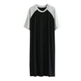 thumbnail image 1 of Mgmyaa Mens Round Neck Raglan Sleeve Short Sleeve Below-the-Knee Nightgown, 1 of 3