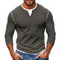 thumbnail image 1 of Mgmyaa Mens T-shirt Fake Two-piece Double-layer Splicing Long Sleeved Top Base Layers Shirt, 1 of 4