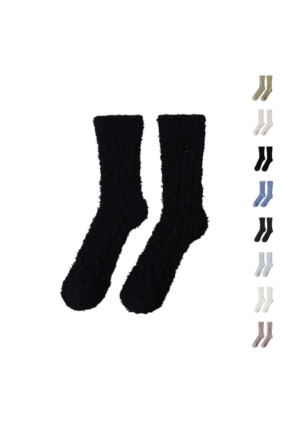 Non-Shedding Fuzzy Cable Knit Mid-Calf Socks Cozy Winter Warm Crew Stockings for Women Pack of 5