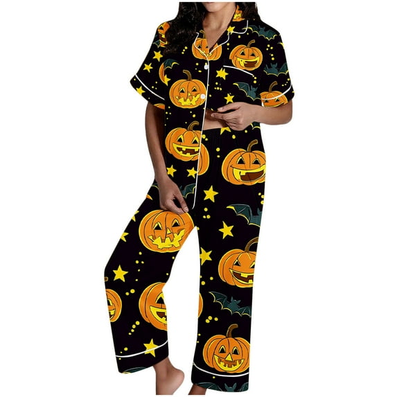 Mgmyaa Pajama Set for Women Two Piece Nightwear Short Sleeve Button Down Sleepwear Comfort Fit Elastic Waist Pants with Pockets