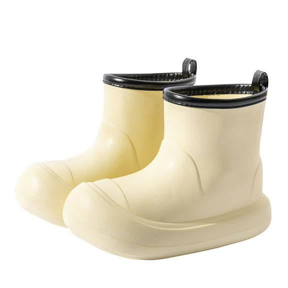 Mgmyaa Plain Rubber Rain Boots for Big Kids Girls, Waterproof Non-Slip Sole School Outdoor Footwear, Lightweight Comfortable Design