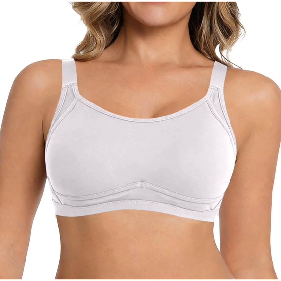 Mgmyaa Seamless Wireless T-Shirt Bra Women's Solid Color Bra with Hook & Eye Soft Breathable Fabric Fixed Cup