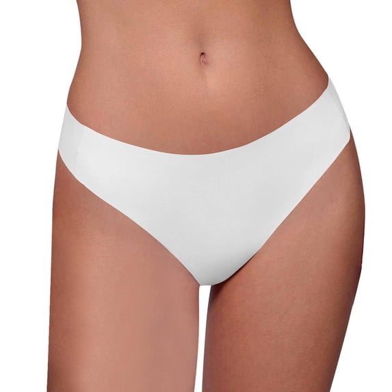 Mgmyaa Seamless Workout Thongs for Women Sports Yoga Ice Silk Invisible Seamless Anti-Embarrassment Underwear with Latex Gusset