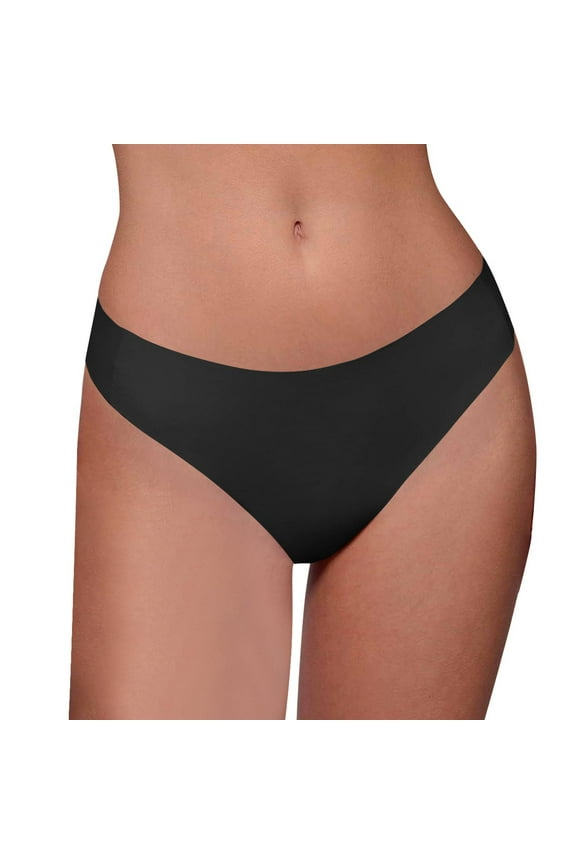 Seamless Workout Thongs for Women Sports Yoga Ice Silk Invisible Seamless Anti-Embarrassment Underwear with Latex Gusset