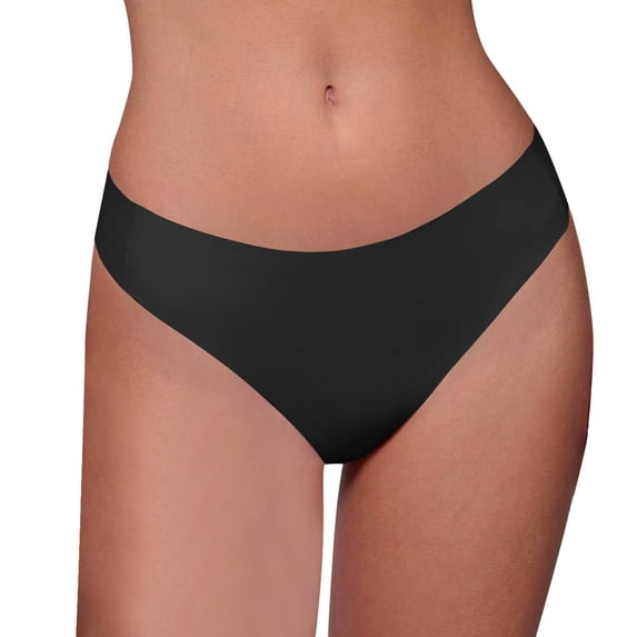 Mgmyaa Seamless Workout Thongs for Women Sports Yoga Ice Silk Invisible Seamless Anti-Embarrassment Underwear with Latex Gusset