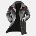 thumbnail image 1 of Mgmyaa Suede Fleece Color Block Jacket for Men, Long Sleeve Zip Up Collared Coat with Multiple Pockets, Mid-Length Outerwear Windbreaker, 1 of 6