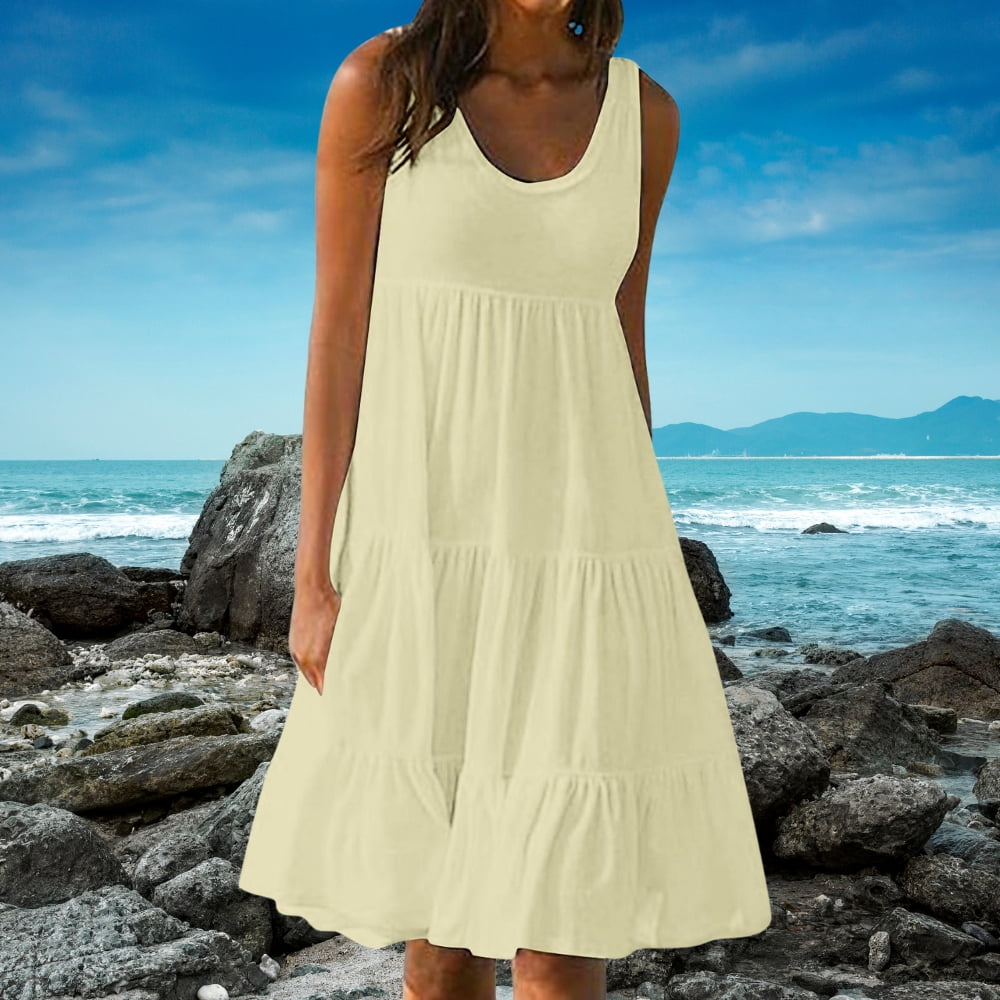 classy beach dresses The Mykonos - Solid Black Linen Beach Dress