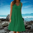 thumbnail image 1 of Mgmyaa Summer Dresses for Women 2025, Plus Size Classy A-line Tank Dress, Casual Loose Crewneck Sleeveless Sundress, Solid Color Print Party Beach Midi Dress with Pockets for Graduation Gifts (S-5XL), 1 of 6