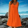 thumbnail image 1 of Mgmyaa Summer Dresses for Women 2025, Plus Size Classy A-line Tank Dress, Casual Loose Crewneck Sleeveless Sundress, Solid Color Print Party Beach Midi Dress with Pockets for Graduation Gifts (S-5XL), 1 of 6