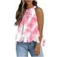 thumbnail image 1 of Mgmyaa Summer Halter Tank Tops for Women Loose Fit Pleated Tie Back Sleeveless Casual Tops Flowy Shirts Blouse, 1 of 6