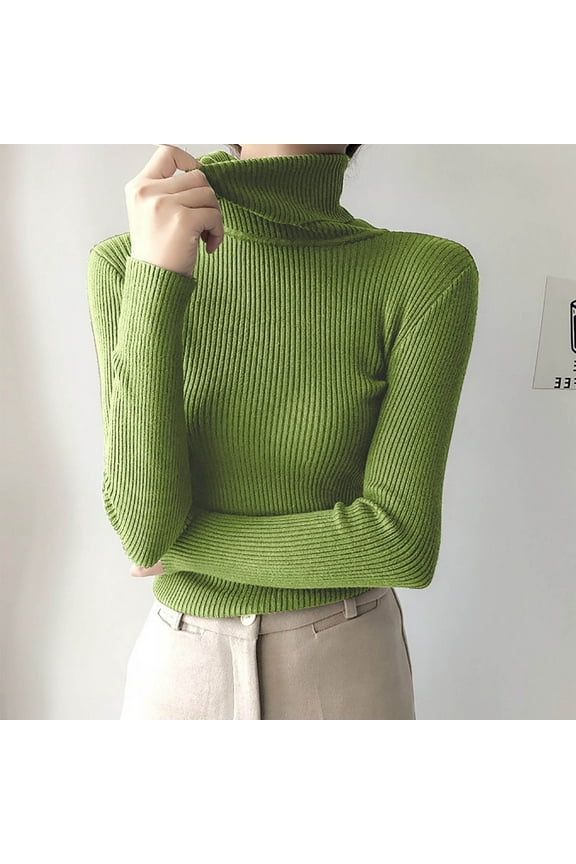 Sweaters for Women Turtleneck Long Sleeve Pullover Tops Cozy Winter Free Size Slim Knitted High Neck Sweater