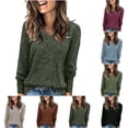 thumbnail image 1 of Mgmyaa Sweaters for Women V-Neck Plus Size Fall Winter Knitted Loose Top Cozy Sweater, 1 of 7