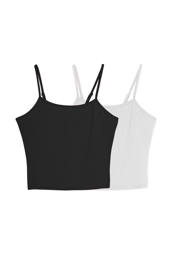 Tank Top for Women Crew Neck Sleeveless Spaghetti Strap Camisole Tank Summer Clothes 2 Pack