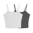 thumbnail image 1 of Mgmyaa Tank Top for Women Crew Neck Sleeveless Spaghetti Strap Camisole Tank Summer Clothes 2 Pack, 1 of 8