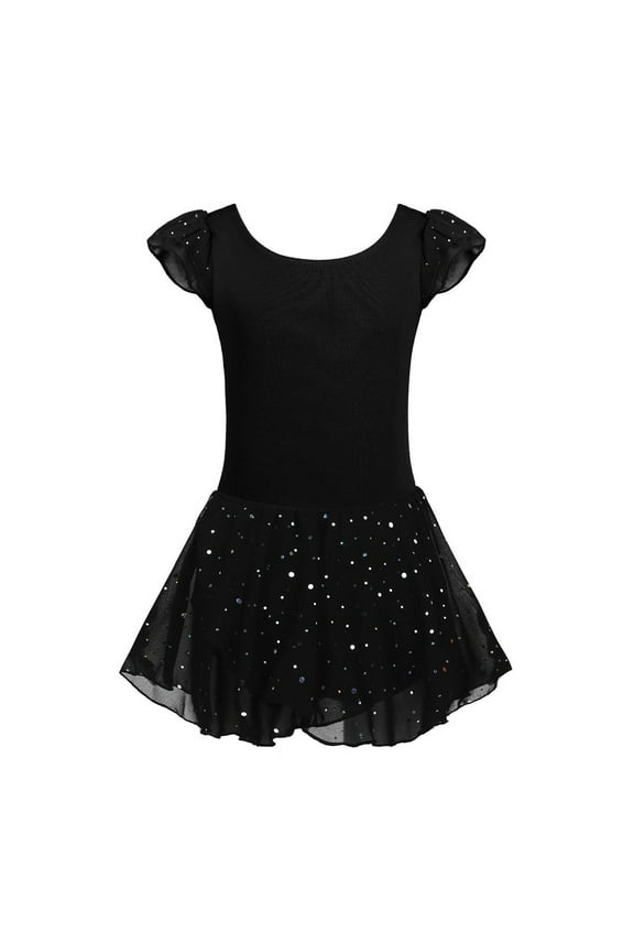 Toddler Ballet Leotards for Girls Dance Leotards with Skirt Gymnastic Ballerina Outfit Dress Classic Short Sleeve