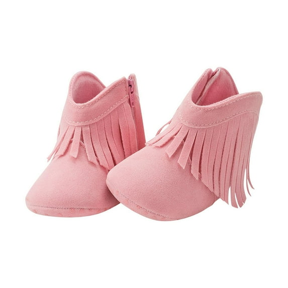 Mgmyaa Toddler Fringed Winter Boots Soft Sole Non-Slip Baby First Step Shoes Cold Weather Warm Design
