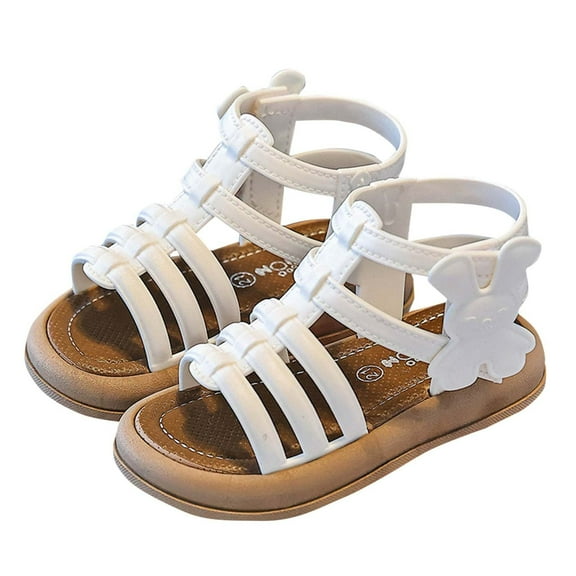 Mgmyaa Toddler Girls Ankle Strap Sandals, High-Top Open-Toe Design for Summer Play, Non-Slip Princess Dress Shoes Age 15 Months to 6 Years