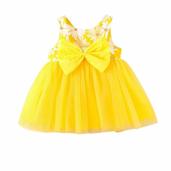 Mgmyaa Toddler Girls Sleeveless Dress Cute Ruffled A-Line Tulle Wedding Birthday Dresses
