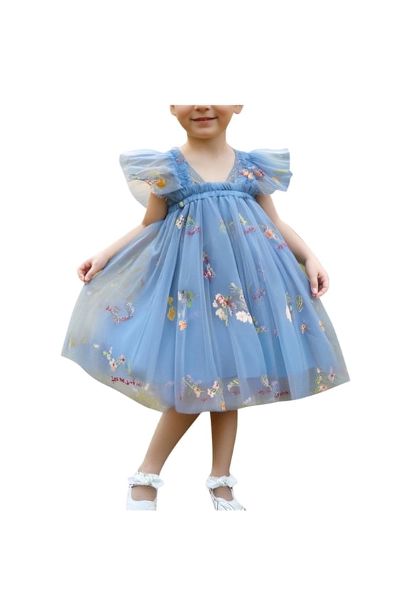 Toddler Girls Tulle Dress Rainbow Tutu Birthday Princess Dresses formal Photo Shoot Outfit Summer Clothes 1-5T