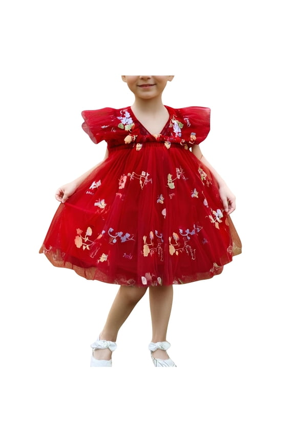 Toddler Girls Tulle Dress Rainbow Tutu Birthday Princess Dresses formal Photo Shoot Outfit Summer Clothes 1-5T