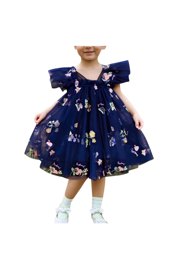 Toddler Girls Tulle Dress Rainbow Tutu Birthday Princess Dresses formal Photo Shoot Outfit Summer Clothes 1-5T