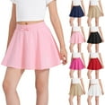 thumbnail image 1 of Mgmyaa Uniform Skirts for Girls Summer Bow Knot Loose Solid Sports Short Skirt Elastic Waist Casual Mini Skirt for Kids 3-13 Years, 1 of 9