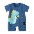 thumbnail image 1 of Mgmyaa Unisex Baby Printed Short Sleeve Collared Bow Jumpsuit for Newborns Ages 0-24 Months, 1 of 7