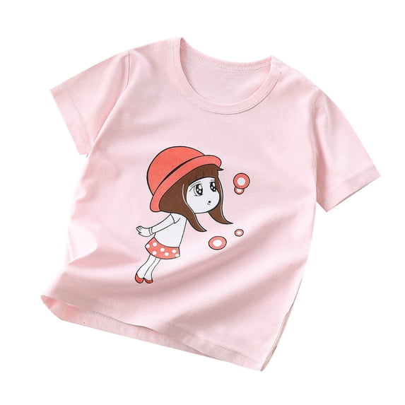 Mgmyaa Unisex Baby Printed Short Sleeve Crew Neck Cotton T-Shirt Top for Kids Ages 6 Months-6 Years