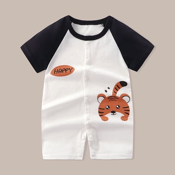 Mgmyaa Unisex Baby Solid Color Short Sleeve Crew Neck Jumpsuit for Infants Ages 3 Months-3 Years