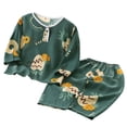 thumbnail image 1 of Mgmyaa Unisex Kids Bear Print Short Sleeve Crew Neck Top and Shorts 2-Piece Homewear Set for Kids Ages 1-15, 1 of 7