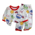 thumbnail image 1 of Mgmyaa Unisex Kids Cartoon Print Long Sleeve Crew Neck Top and Pants 2-Piece Loungewear Set for Kids Ages 1-8, 1 of 6