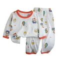 thumbnail image 1 of Mgmyaa Unisex Kids Cartoon Print Long Sleeve Crew Neck Top and Pants 2-Piece Loungewear Set for Kids Ages 1-8, 1 of 6