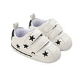 thumbnail image 1 of Mgmyaa Unisex Kids Casual Crib Shoes Hook & Loop Round Toe Slip-Resistant Adjustable Straps Flat Heel for Babies Ages 0-1, 1 of 9