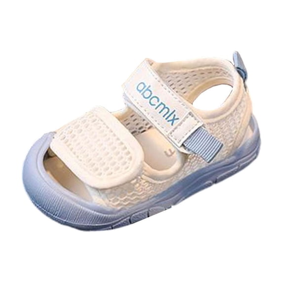 Mgmyaa Unisex Kids Vacation Water Shoes Hook & Loop Open Toe Slip-Resistant Adjustable Straps Flat Heel for Babies & Kids Ages 0.25-4