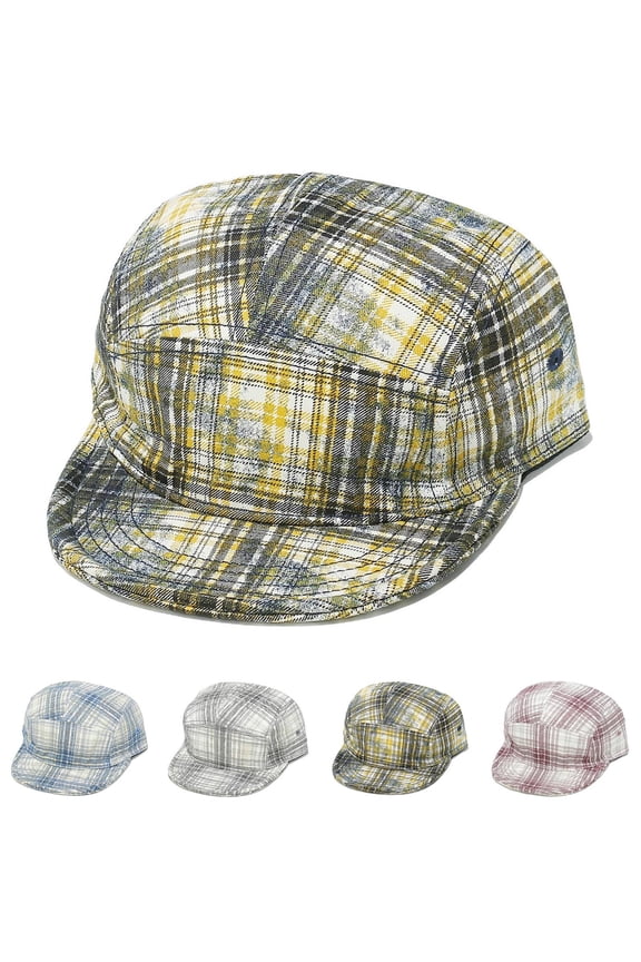 Unisex Plaid Soft Top Baseball Cap Adjustable Sun Hat Summer Outdoor Casual Daily Wear Breathable Lightweight Sport Headwear for Men Women Travel Outdoor