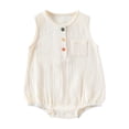 thumbnail image 1 of Mgmyaa Unisex Toddler Infant Jumpsuit Summer Snap Closure Sleeveless Romper with Pocket, 1 of 5