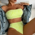 thumbnail image 1 of Mgmyaa Women Strapless Bikini Sets 2 Piece Swimwear Solid Color Trunks Bathing Suits Green M, 1 of 6