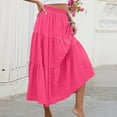 thumbnail image 1 of Mgmyaa Women's 2025 Summer Boho Tiered Long Skirt Flowy A-Line Elastic Waist with Pockets Trendy Beach Maxi Skirts, 1 of 7