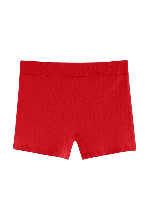 Women's Boy Shorts Soft Polyester Blend Stretchy Plus Size Mid High Waist Tummy Control Safety Ladies Panties 4 Pack