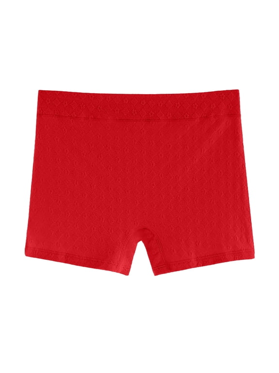 Women's Boy Shorts Soft Polyester Blend Stretchy Plus Size Mid High Waist Tummy Control Safety Ladies Panties 4 Pack
