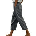 thumbnail image 1 of Mgmyaa Women's Capri Pants Summer Wide Leg High Waisted Pants Drawstring Casual Trousers with Pockets, 1 of 5